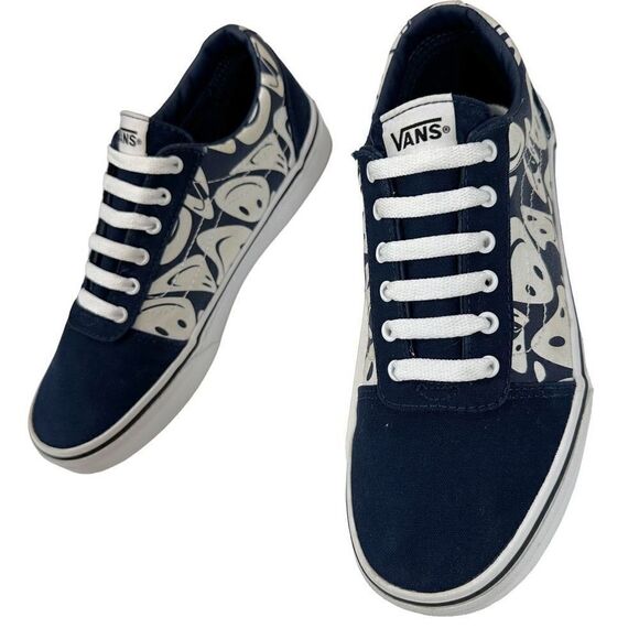 VANS Old School Warped Happy Face Cap Toe Sneakers Youth Size 5 - Picture 2 of 9